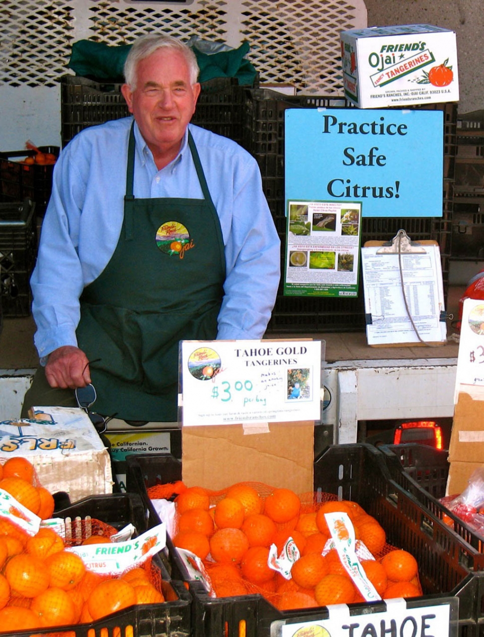 Tony Thacher at Hollywood Farmers’ Market – 2012. Photo courtesy of Thacher Family Archive.
