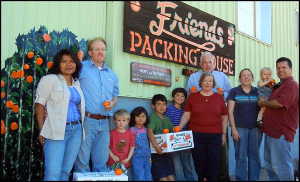Tony and Anne Thacher and Family members at Friends Packing House. Photo courtesy of Thacher Family Archive.
