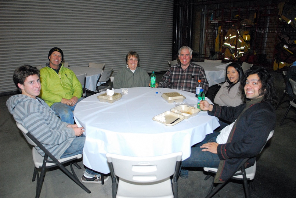 Tim Hagel visiting with family and friends.