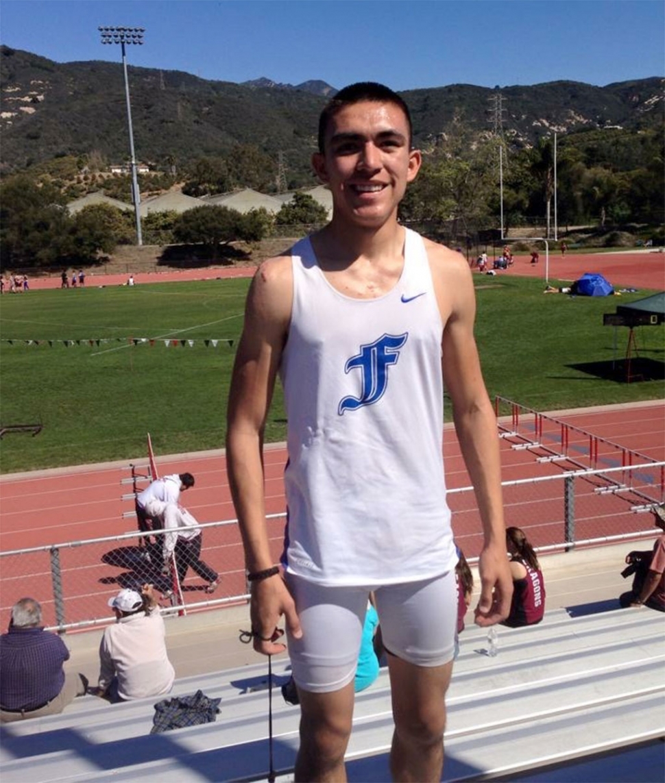 Senior Carlos Briceno placed 1st in the 110 mHH with a time of 17.21 and 1st in the 300mHurdles with a time of 45.50.