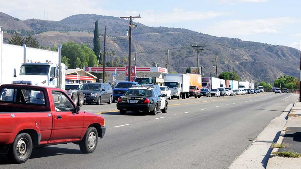 Traffic was backed up for hours Sunday on Highway 126 in Fillmore as the mudslides in Los Angeles County continued to impact travel. Interstate 5 was closed Thursday, October 15th at the Grapevine. Highways 66, 138 and 58 also closed due to massive mudslides. The Grapevine reopened to southbound traffic by 4:15pm, with northbound lanes reopening by 6:30pm. Hundreds of cars and trucks were trapped in the mud and debris for up to 20 hours in some areas, according to reports. Many drivers rerouted as far north as Santa Maria, coming back down the 101 freeway. The torrential downpour that lasted for 30 minutes produced 1.81 inches of rain in Tehachapi, and at least 6 feet of mud on the roadways. The heavy rain is being attributed to what is being called the 1,000 year storm. Meteorologists are warning this may be a precursor to El Nino, which is expected to hit this winter.