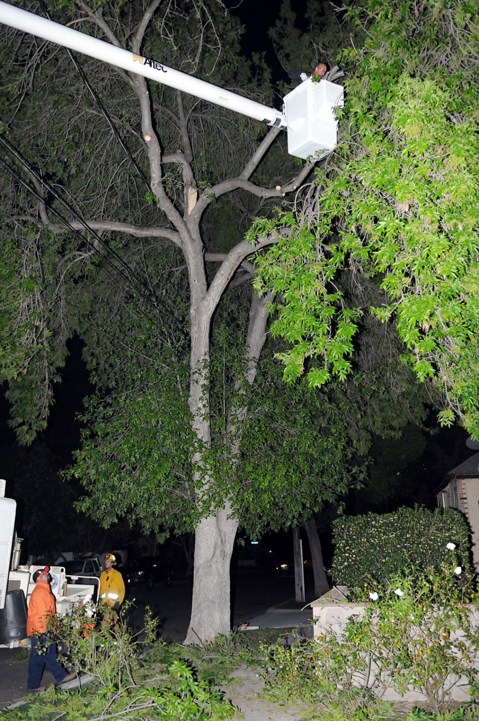 On Monday, April 2, the Fillmore Fire Department and Fillmore Pubic Works responded to a large tree limb down on the 400 Block of Saratoga. Both public work and fire personal worked together and were able to remove the large branch in a very timely manner. Great team work and hats off to both departments for a job well done.