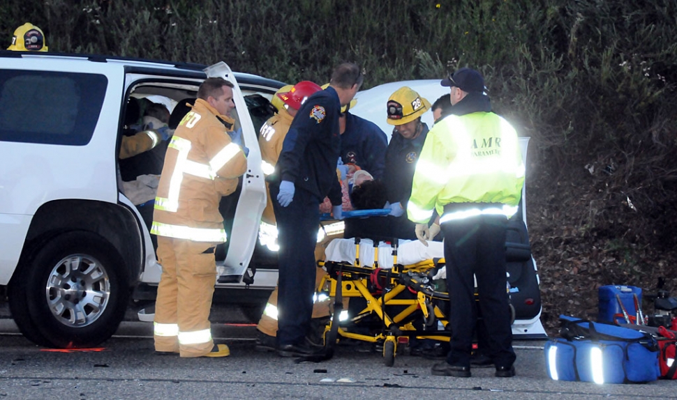 At approximately 5 p.m. Thursday Kenneth Switzer, 87, of Ojai collided with Antonio Trujillo, 67, of Santa Barbara, as he exited Francisco’s Fruit Stand on Highway 126 near Cavin Road. Trujillo was traveling about 50
miles per hour in his car; Switzer drove a Toyota SUV. Reports state three persons suffered minor injuries and were transported to a hospital in Ventura.