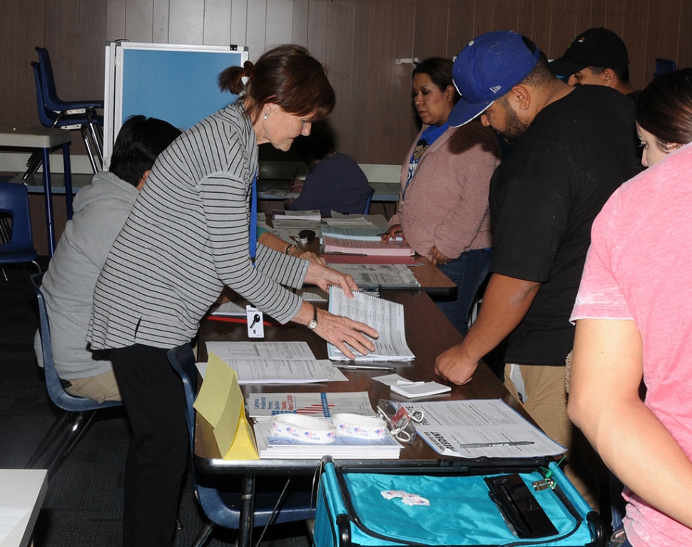 Late voters filled the precinct at San Cayetano Elementary just before closing at 8pm. RESULTS: Ventura County: with 100/99.9% precincts reporting – Republican Donald Trump 1,457,359 (92.6%): Democrat Bernie Sanders 1,004,855 (33.6%) / Joe Biden 744,017 (24.9%). Prop. 13 NO 2,826,535 votes vs. YES 2,233,528 votes. Ventura County Registered Voters 463,227, Ballots Cast 146,143, Turnout 31%. VC Supervisor Kelly Long (District 23) re-elected with 15,286 votes (58%) vs. Kim Marra Stephenson 10,968 votes (41.7%).