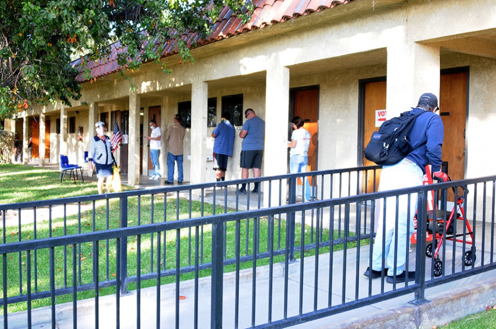 On Tuesday, November 3rd, people lined up outside at Saint Francis Church to cast their vote in the 2020 election, while also following social distancing guidelines. 