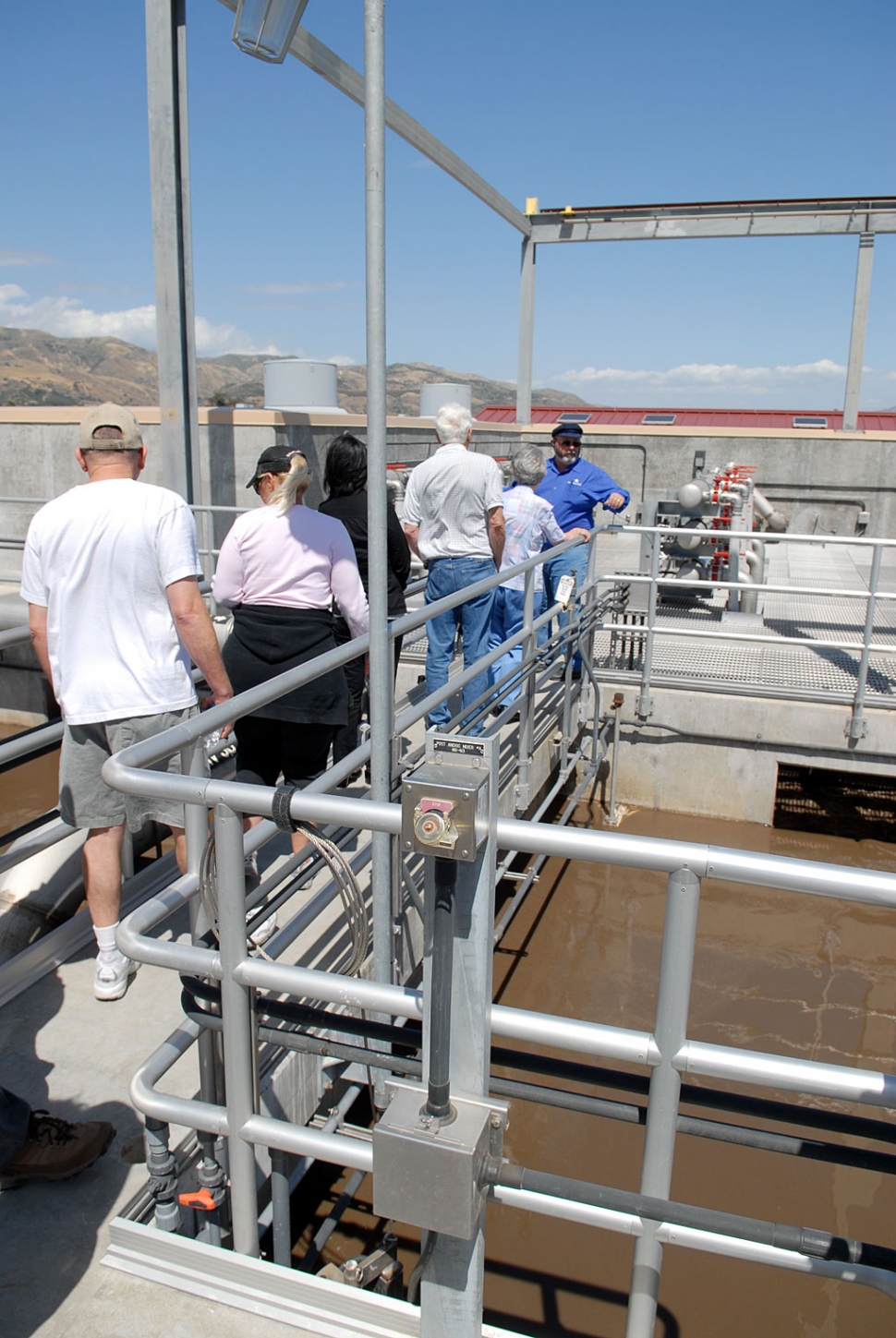 Tom Peterson, Plant Manager for our new water treatment plant, gave visitors a thorough tour of the facility during Saturday’s grand opening.