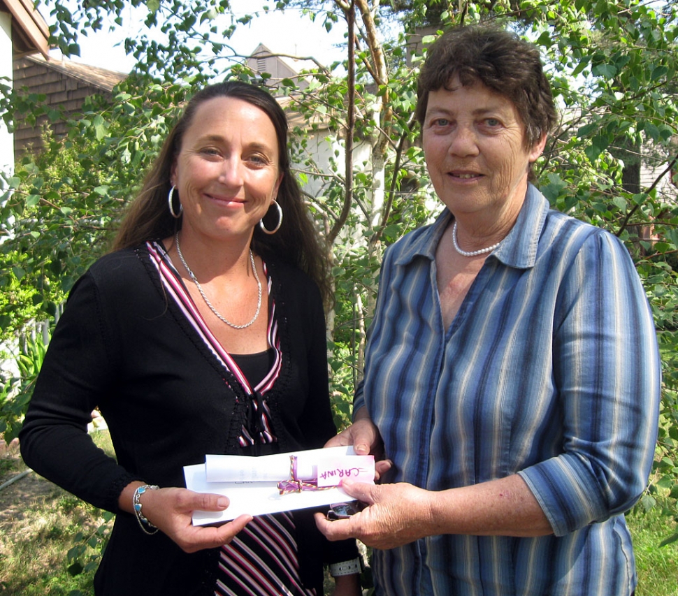 Susan Banks presented a Continuing Scholarship to Carina Crawford.