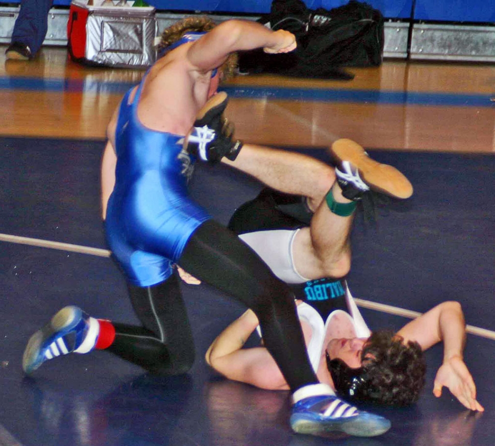 Christian Conaway shot taken moment after pinning Malibu wreslter.