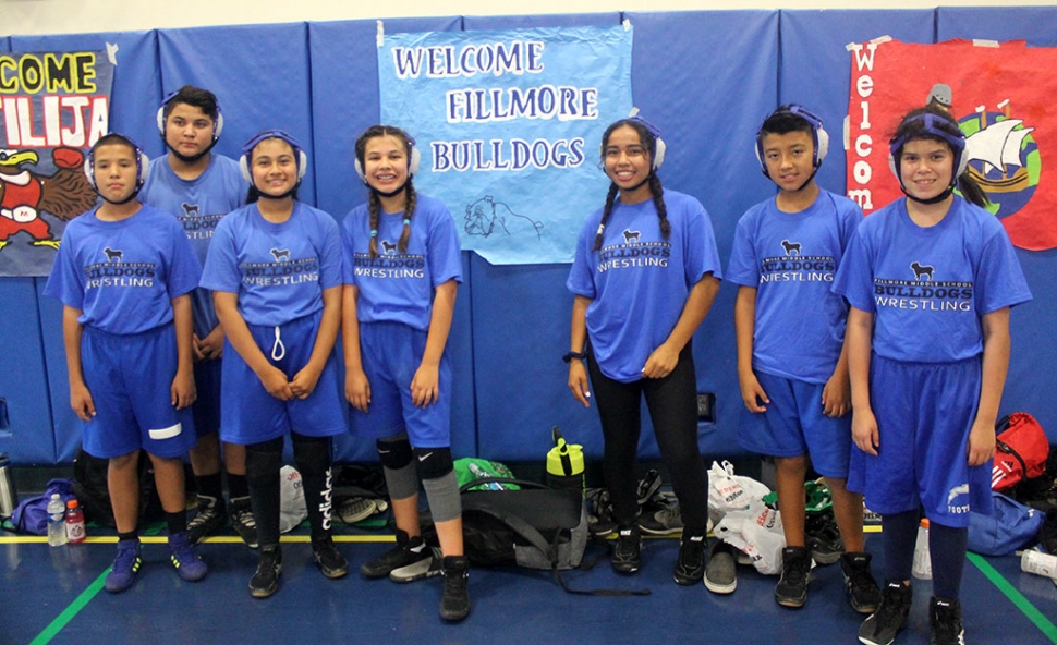 The Fillmore Middle School Wrestling Team recently competed at Isbell Middle School’s Annual Takedown Tournament on Thursday, September 19th. Results are as follows: Devin Camacho 0-2, Erik Castaneda 0-2, Delilah Cervantez 1-1, Natalia Herrera 2-0, Amalia Nolan 2-0 , Jonathan Patino: 1-0-1, and Emma Torres: 2-0. The team traveled to Sinaloa Middle School on Wednesday, September 25th for a 5 team dual tournament. Submitted By Coach Michael Torres.