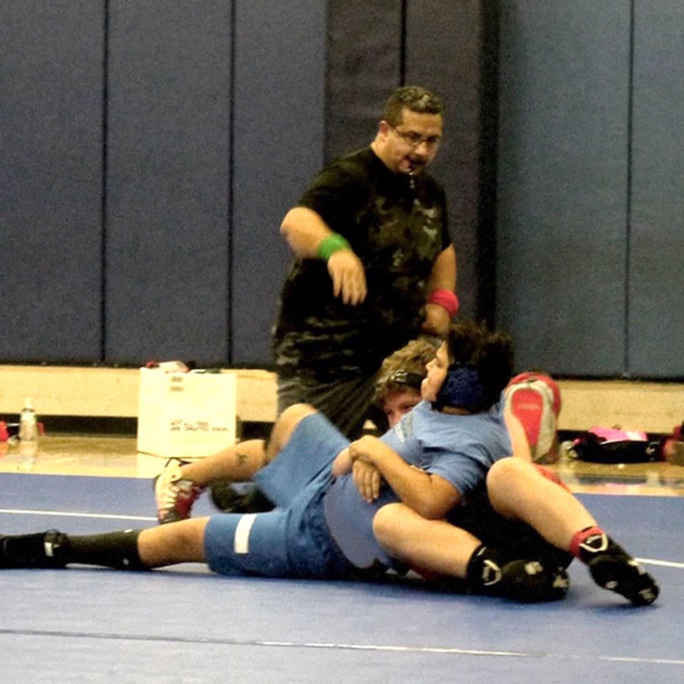 The Fillmore Middle School Bulldogs Wrestling team recently hosted a tournament vs. Balboa, Sinaloa and Soria Middle Schools. Emma Torres Was 2-0, Jonathan Patino was 1-0, Meya Garcia was 1-1, Alexa Martinez was 1-1 and Devin Camacho was 0-3. Pictured above is Jonathan Patino as pins the Balboa wrestler in their match. Photos courtesy Coach Michael Torres.