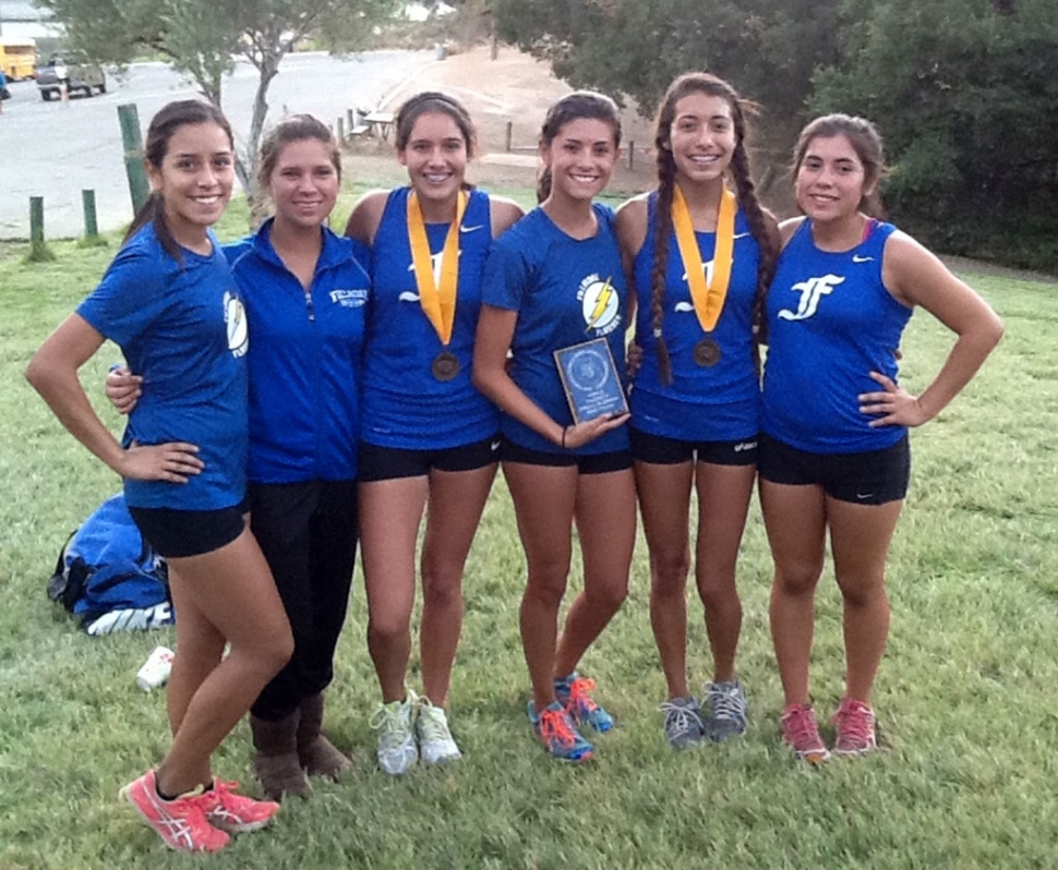 Girls Varsity at Lake Casitas for the Ventura County Championships took 3rd place this past Friday. (l-r) Briana Segoviano, Jordyn Vassaur, Alexis Tafoya, Kiana Hope, Lupita Perez and Sofia Gallardo.