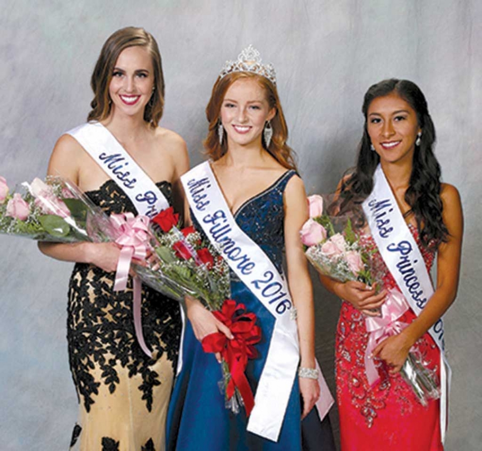 JUNE – Miss Fillmore 1st Princess Emily Armstrong, Miss Fillmore Natalie Johnston, 2nd Princess Irma Torres. Photos by Dale Crockett Studio.